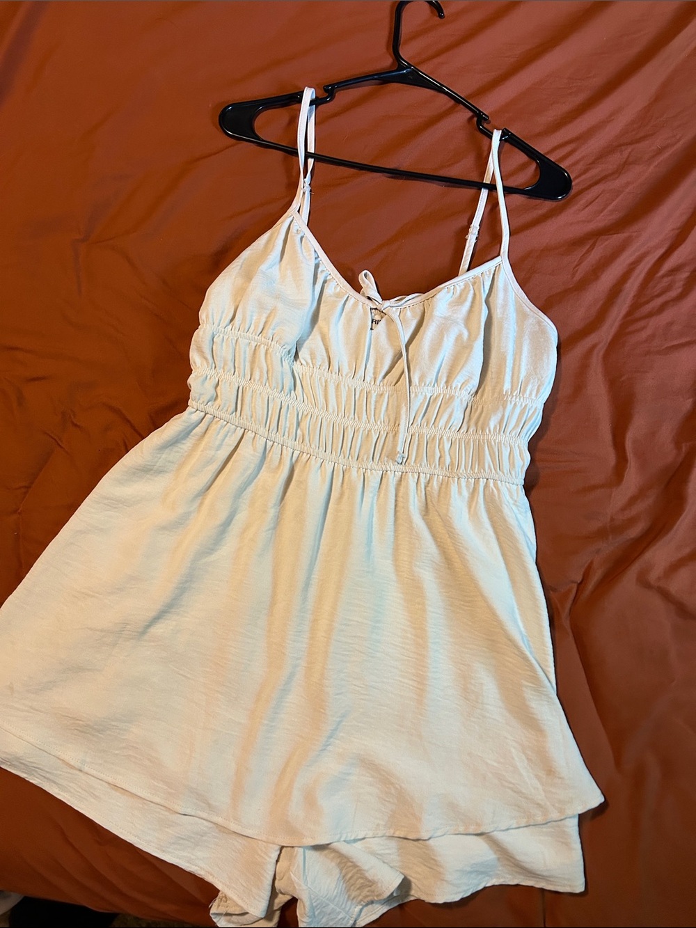Light Cream Smocked Romper